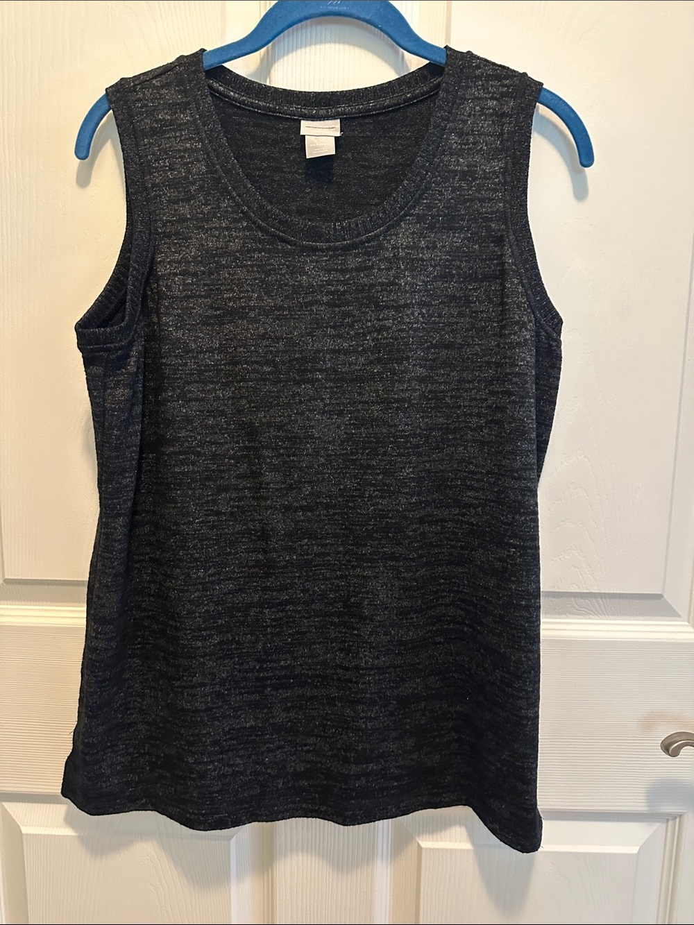 Chico's Black Heather Sleeveless Knit Tank